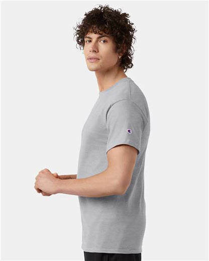 Champion T425 Unisex Classic T-Shirt - Light Steel - OnModelSide