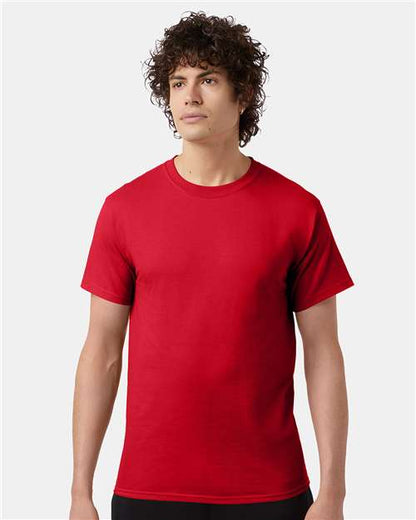 Champion T425 Unisex Classic T-Shirt - Red - OnModelFront