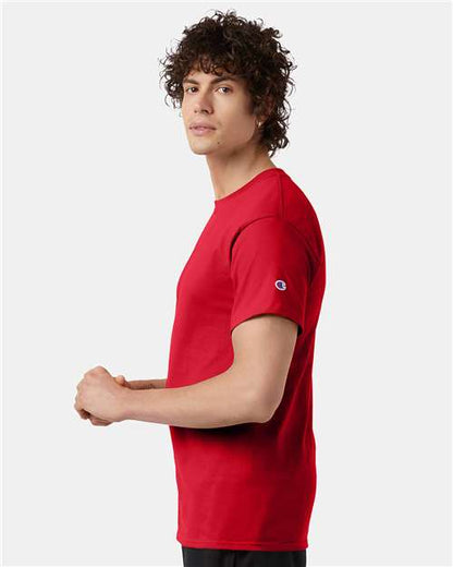 Champion T425 Unisex Classic T-Shirt - Red - OnModelSide