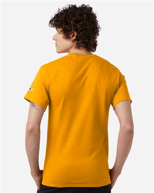 Champion T425 Unisex Classic T-Shirt - Gold - OnModelBack