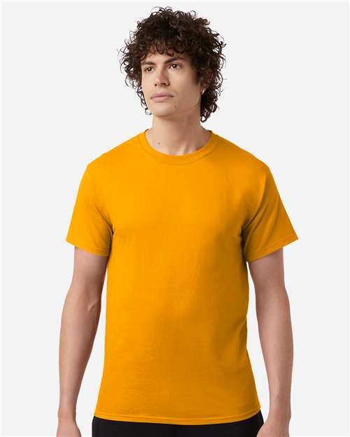 Champion T425 Unisex Classic T-Shirt - Gold - OnModelFront
