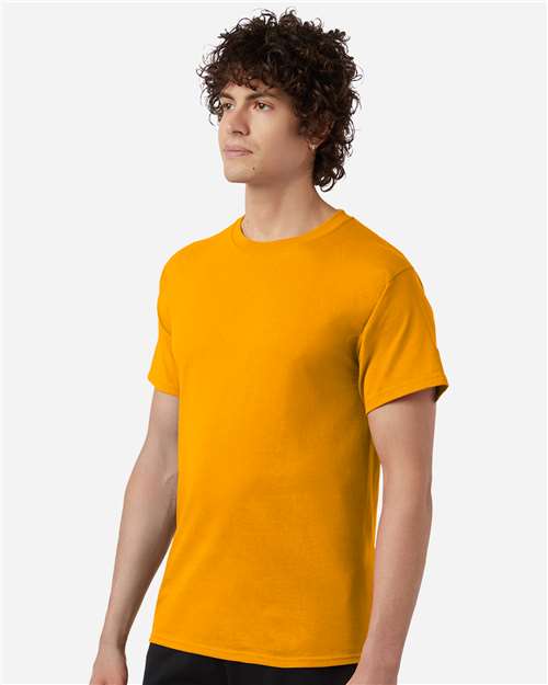 Champion T425 Unisex Classic T-Shirt - Gold - OnModelSide