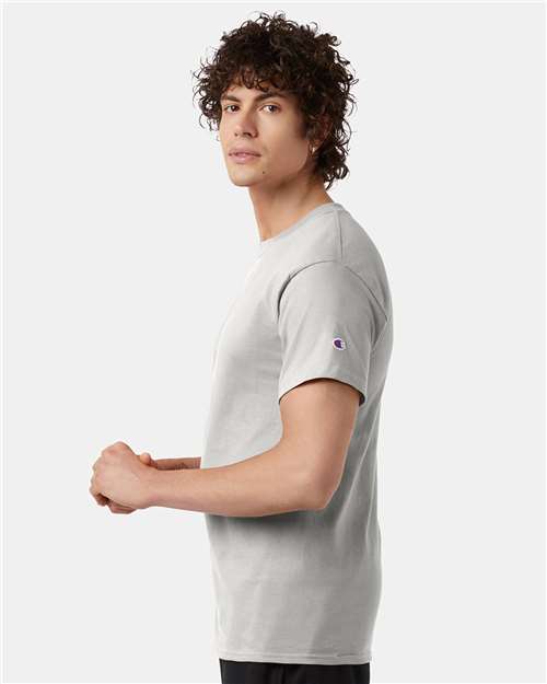 Champion T425 Unisex Classic T-Shirt - Ash - OnModelSide