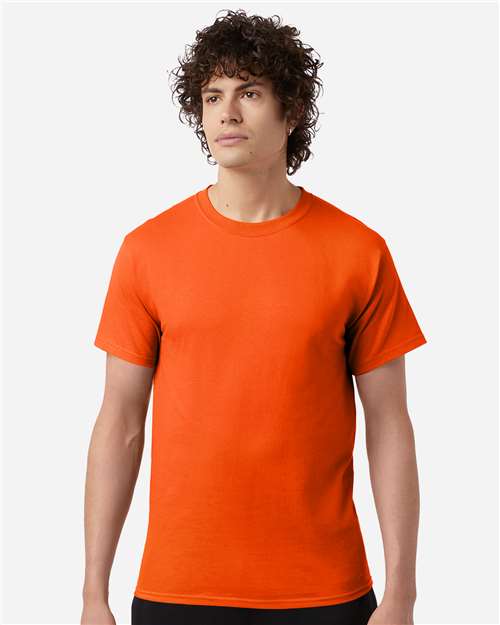 Champion T425 Unisex Classic T-Shirt - Orange - OnModelFront
