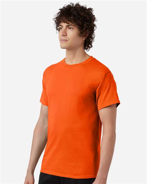 Champion T425 Unisex Classic T-Shirt - Orange - OnModelSide