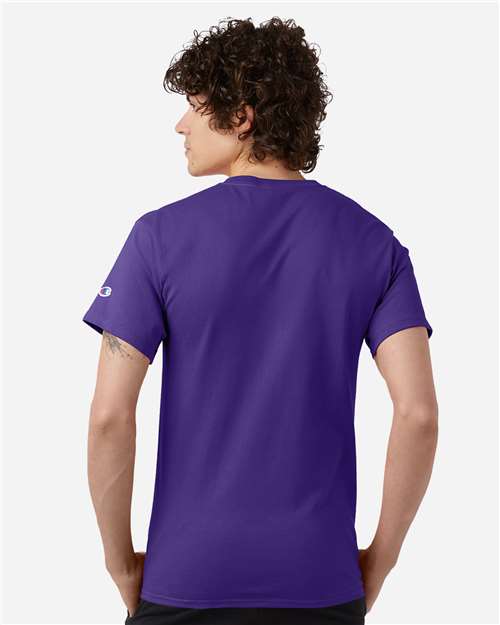 Champion T425 Unisex Classic T-Shirt - Purple - OnModelBack