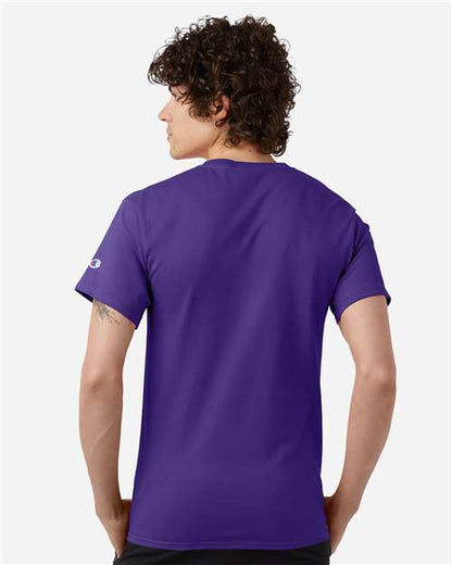 Champion T425 Unisex Classic T-Shirt - Purple - OnModelBack
