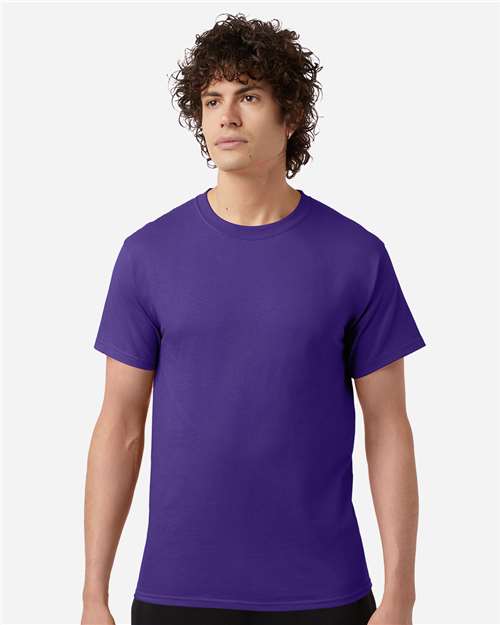 Champion T425 Unisex Classic T-Shirt - Purple - OnModelFront