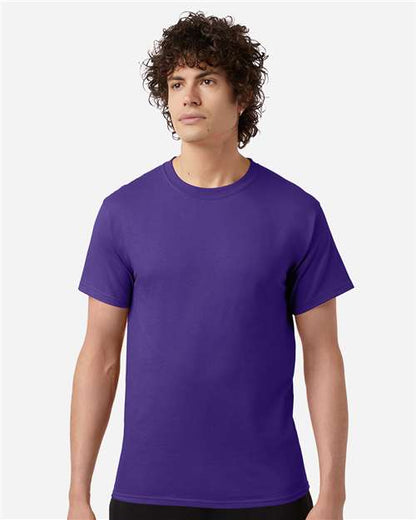 Champion T425 Unisex Classic T-Shirt - Purple - OnModelFront