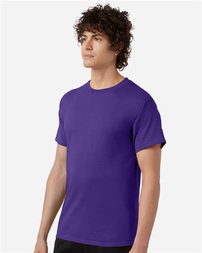Champion T425 Unisex Classic T-Shirt - Purple - OnModelSide
