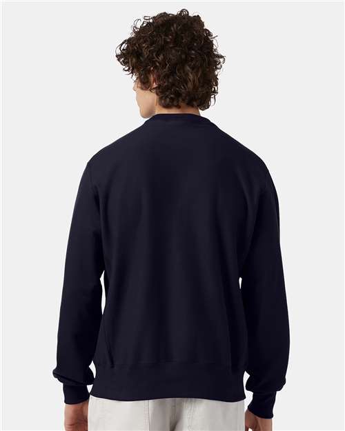 Champion S149 Unisex Reverse Weave® Crewneck Sweatshirt - Navy - OnModelBack