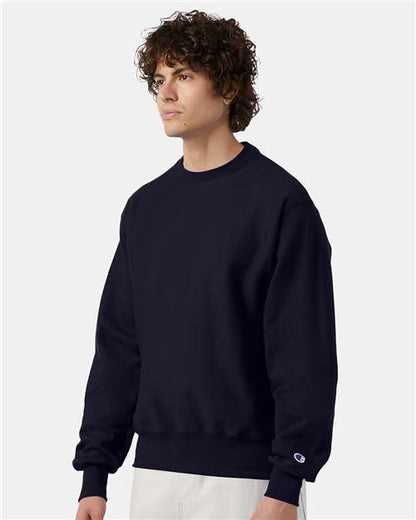 Champion S149 Unisex Reverse Weave® Crewneck Sweatshirt - Navy - OnModelSide