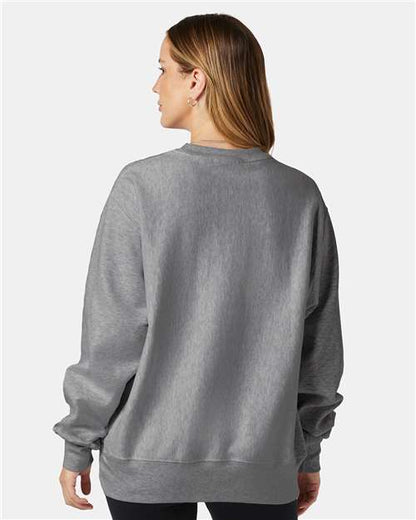 Champion S149 Unisex Reverse Weave® Crewneck Sweatshirt - Oxford Grey - OnModelBack