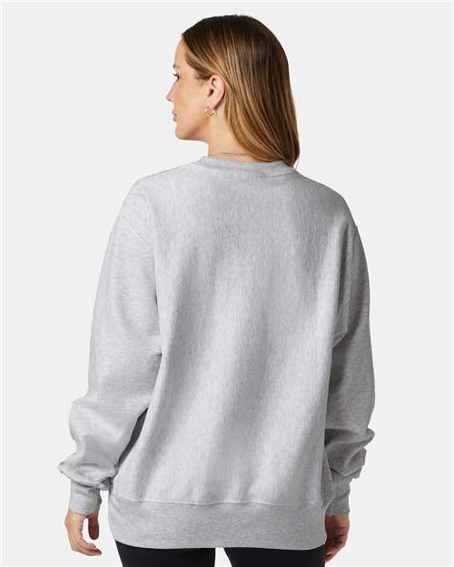 Champion S149 Unisex Reverse Weave® Crewneck Sweatshirt - Silver Grey - OnModelBack