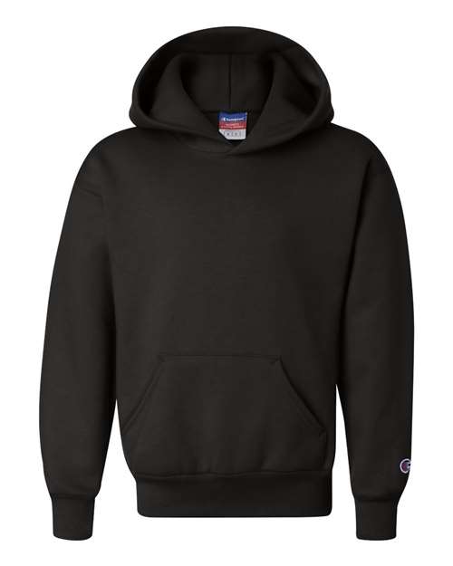 Champion S790 Youth Powerblend® Hooded Sweatshirt - Black - Front