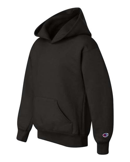 Champion S790 Youth Powerblend® Hooded Sweatshirt - Black - Side