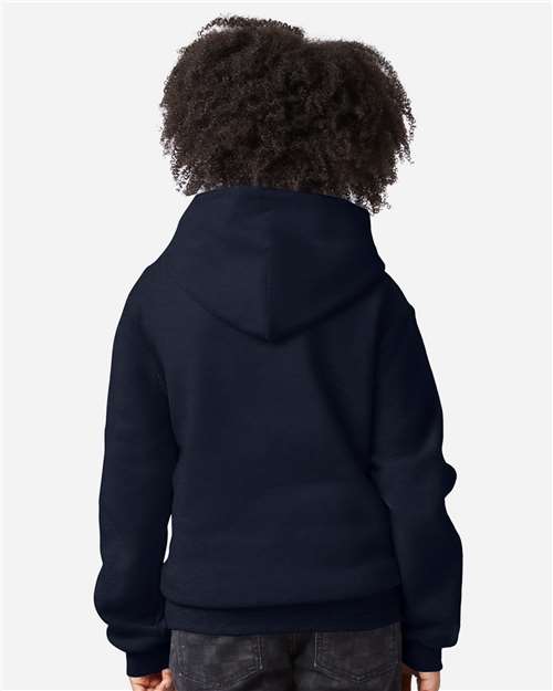 Champion S790 Youth Powerblend® Hooded Sweatshirt - Navy - OnModelBack