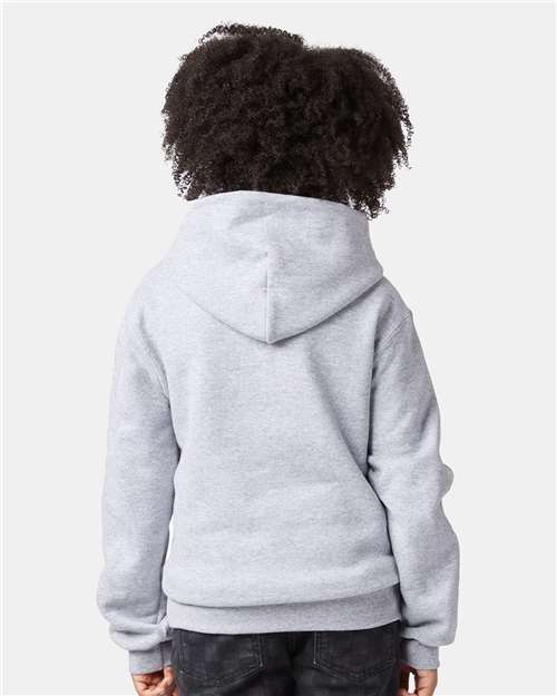 Champion S790 Youth Powerblend® Hooded Sweatshirt - Light Steel - OnModelBack