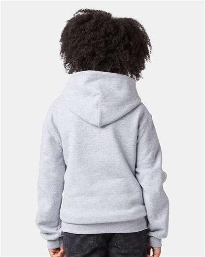 Champion S790 Youth Powerblend® Hooded Sweatshirt - Light Steel - OnModelBack