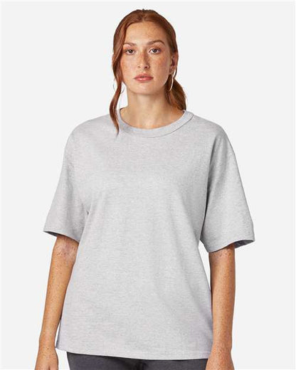 Champion T105 Unisex Heritage Jersey T-Shirt - Silver Grey - OnModelFront