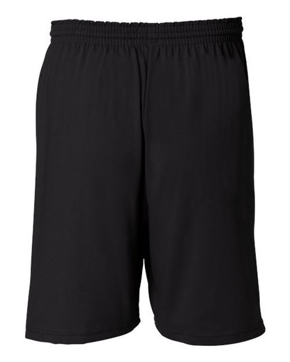 Champion 8187 Unisex Cotton Gym Shorts - Black - Back