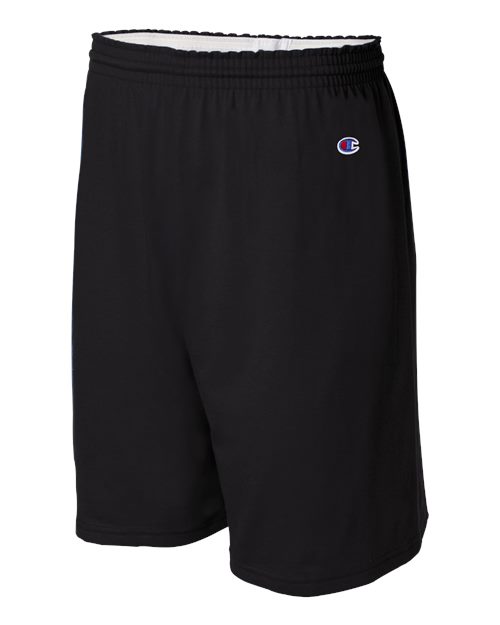 Champion 8187 Unisex Cotton Gym Shorts - Black - DirectSide