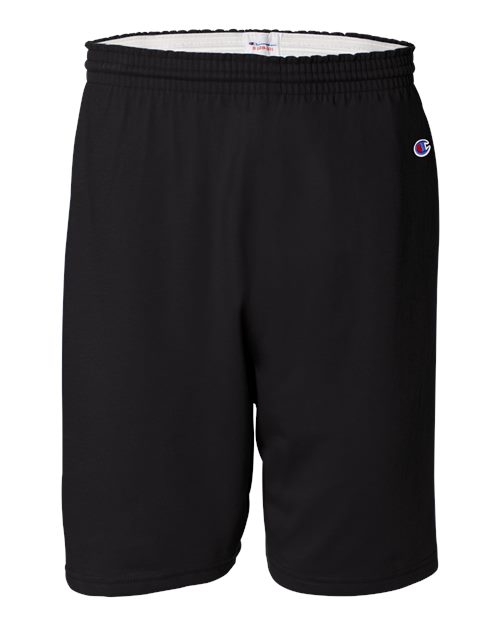 Champion 8187 Unisex Cotton Gym Shorts - Black - Front