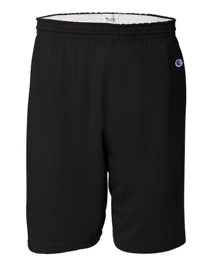 Champion 8187 Unisex Cotton Gym Shorts - Black - Front