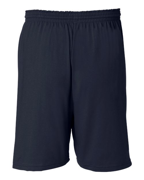Champion 8187 Unisex Cotton Gym Shorts - Navy - Back