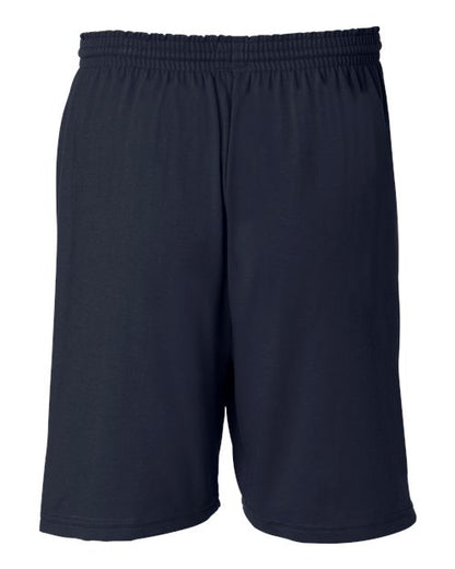 Champion 8187 Unisex Cotton Gym Shorts - Navy - Back
