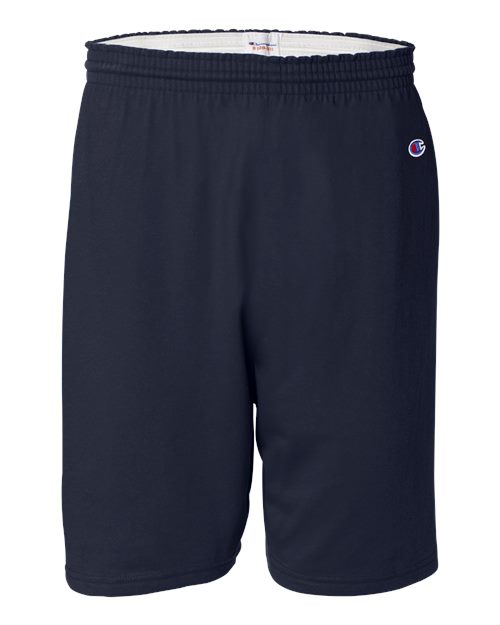 Champion 8187 Unisex Cotton Gym Shorts - Navy - Front