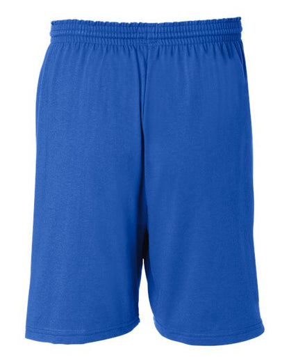 Champion 8187 Unisex Cotton Gym Shorts - Royal Blue - Back