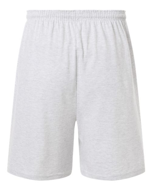 Champion 8187 Unisex Cotton Gym Shorts - Silver Grey - Back