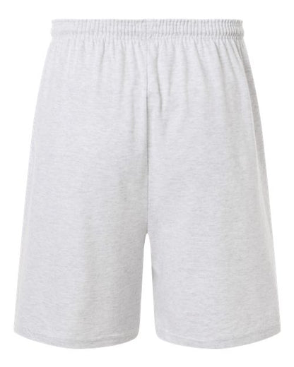 Champion 8187 Unisex Cotton Gym Shorts - Silver Grey - Back