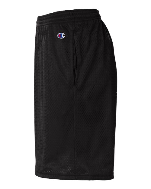 Champion S162 Unisex 9" Mesh Shorts with Pockets - Black - DirectSide