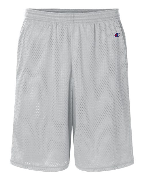 Champion S162 Unisex 9" Mesh Shorts with Pockets - Athletic Grey - Front