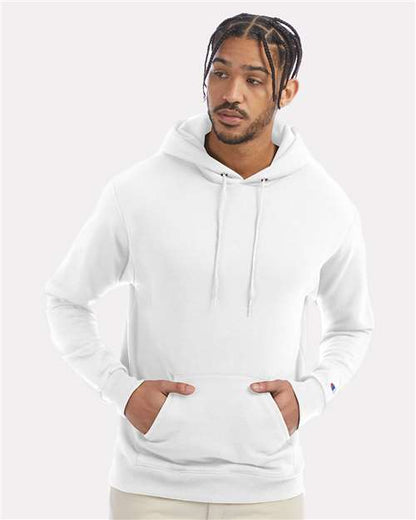 Champion S700 Unisex Powerblend® Hooded Sweatshirt - White - OnModelFront