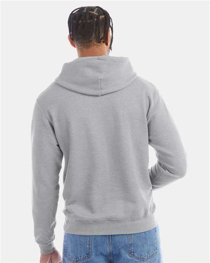 Champion S700 Unisex Powerblend® Hooded Sweatshirt - Light Steel - OnModelBack
