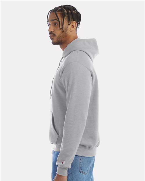 Champion S700 Unisex Powerblend® Hooded Sweatshirt - Light Steel - OnModelSide