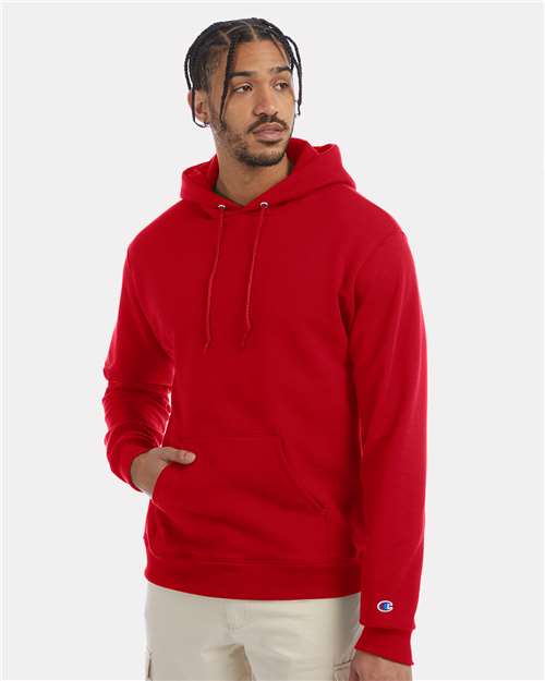 Champion S700 Unisex Powerblend® Hooded Sweatshirt - Scarlet - OnModelFront