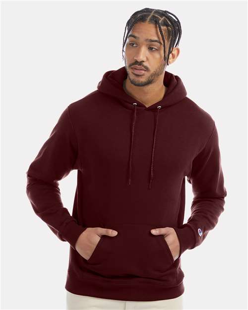 Champion S700 Unisex Powerblend® Hooded Sweatshirt - Maroon - OnModelFront