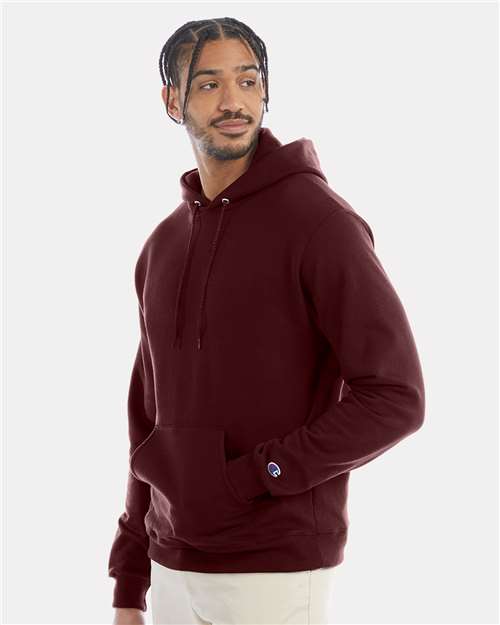 Champion S700 Unisex Powerblend® Hooded Sweatshirt - Maroon - OnModelSide