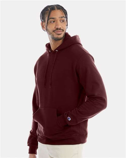 Champion S700 Unisex Powerblend® Hooded Sweatshirt - Maroon - OnModelSide