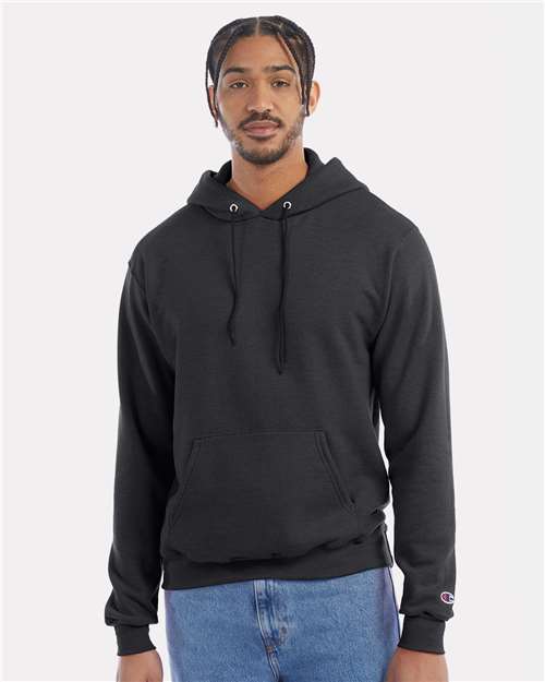 Champion S700 Unisex Powerblend® Hooded Sweatshirt - Charcoal Heather - OnModelFront
