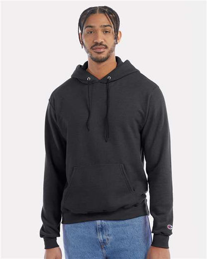 Champion S700 Unisex Powerblend® Hooded Sweatshirt - Charcoal Heather - OnModelFront