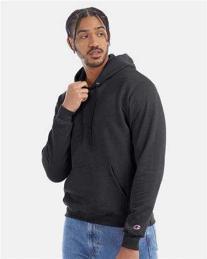 Champion S700 Unisex Powerblend® Hooded Sweatshirt - Charcoal Heather - OnModelSide