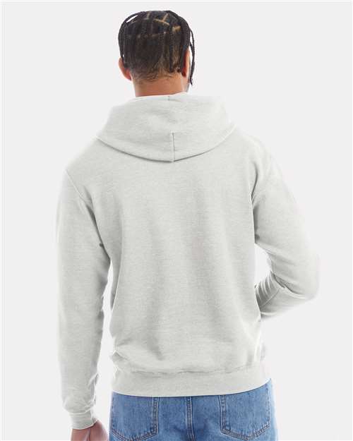 Champion S700 Unisex Powerblend® Hooded Sweatshirt - Silver Grey - OnModelBack
