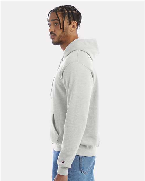 Champion S700 Unisex Powerblend® Hooded Sweatshirt - Silver Grey - OnModelSide