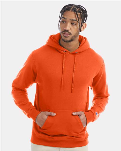 Champion S700 Unisex Powerblend® Hooded Sweatshirt - Orange - OnModelFront