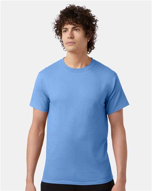 Champion T425 Unisex Classic T-Shirt - Light Blue - OnModelFront